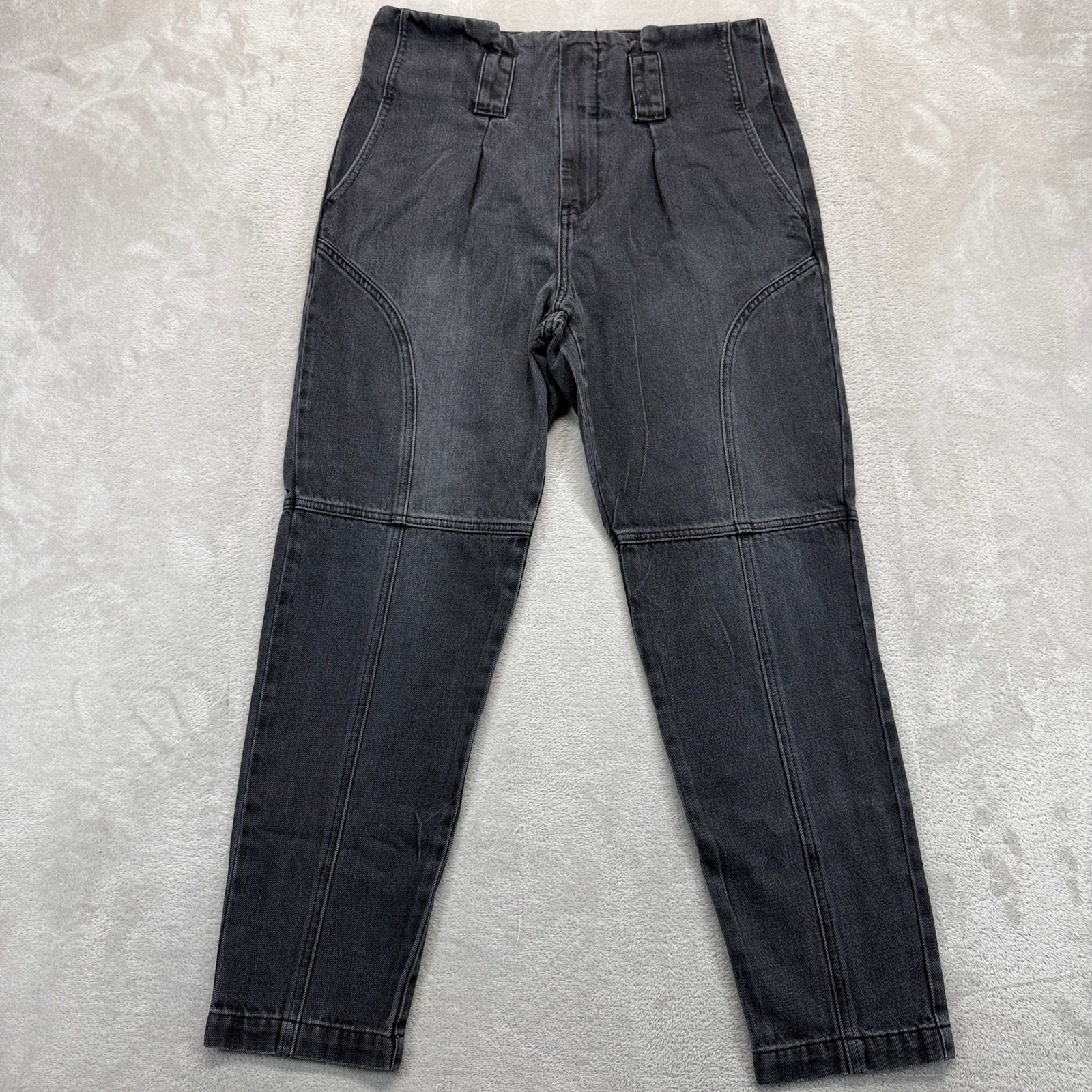 Pistola Jeans Women's 27 Windsor In Blackbird Wash High Waisted Pleated Denim